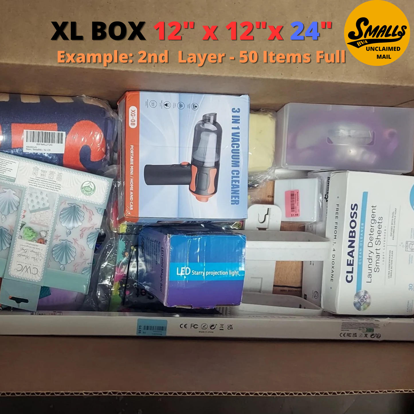 Unclaimed Mail Mystery Box XL (35-55 items) MSRP $350+